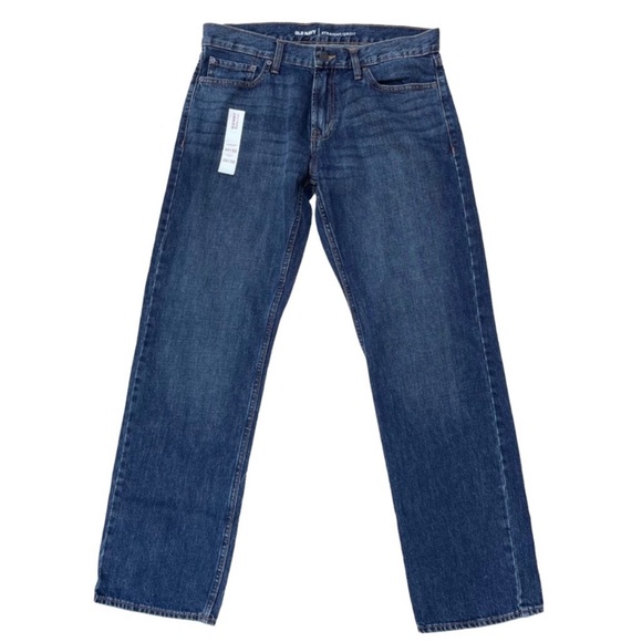 Old Navy Droit Straight Leg Medium Wash Denim Jean Men Size 33x32 - Picture 1 of 10